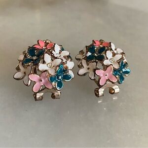 Floral Cluster Clip-On Earrings